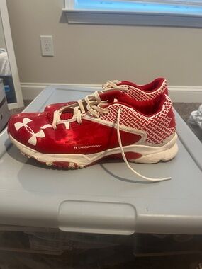 Under Armour Red and White Deception Training Shoes